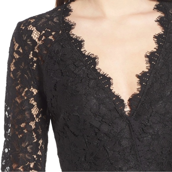 WAYF Say It Out Loud Black Long Sleeve Lace Dress Small - Picture 4 of 7
